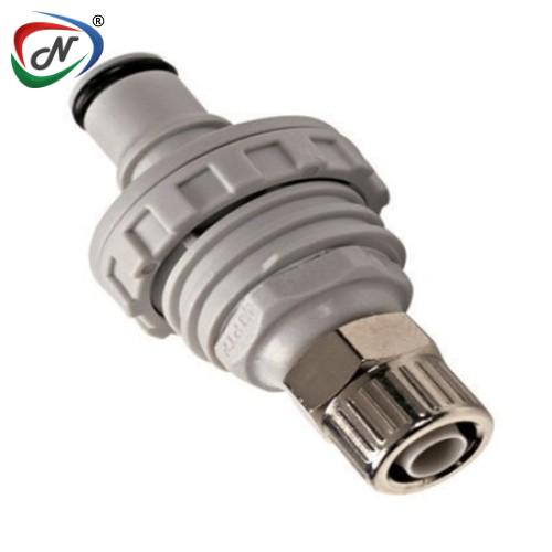 CPC Quick Connect & Disconnect Solutions NS4D40006 3/8 PTF Valved Panel Mount Molded Grey Polypropylene Coupling Insert NSSP007095