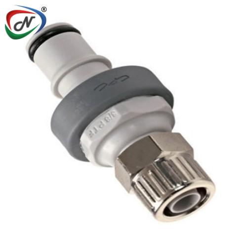 CPC Quick Connect & Disconnect Solutions NS4D20006 3/8 PTF Valved In-Line Molded Grey Polypropylene Coupling Insert NSSP007159