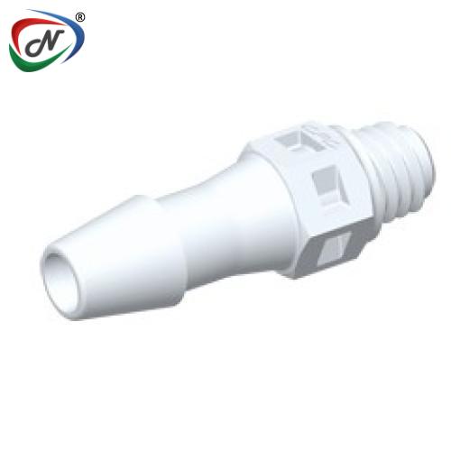 CPC Quick Connect & Disconnect Solutions MS570 Straight Fitting, tapered 5/32 HB X 10-32 UN Natural PVDF NSSP007215