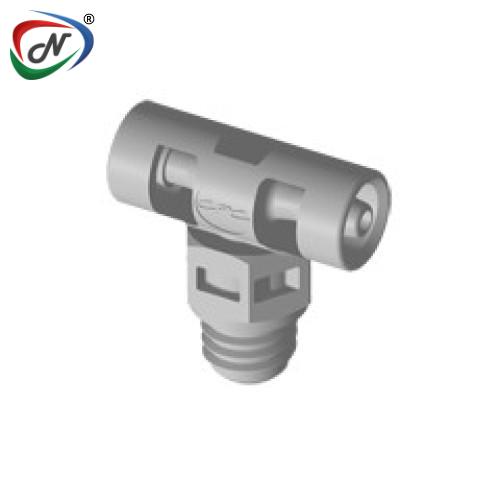 CPC Quick Connect & Disconnect Solutions MT2 Tee Fitting, tapered 10-32 X 1/16 HB X 1/16 HB Natural Polypropylene NSSP007217