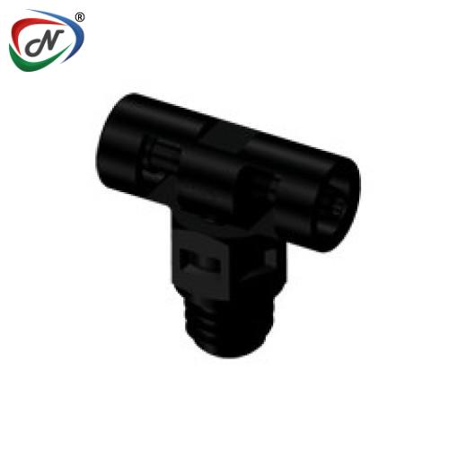 CPC Quick Connect & Disconnect Solutions MT231 Tee Fitting, tapered 10-32 X 1/16 HB X 1/16 HB, Black Nylon NSSP007218