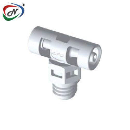 CPC Quick Connect & Disconnect Solutions MT270 Tee Fitting, tapered 1/16 HB x 10-32 UNF Natural PVDF NSSP007219