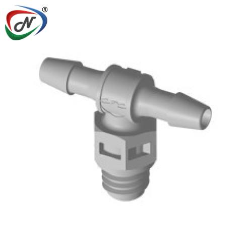 CPC Quick Connect & Disconnect Solutions MT3 Tee Fitting, tapered 10-32 X 3/32 HB X 3/32 HB Natural Polypropylene NSSP007224