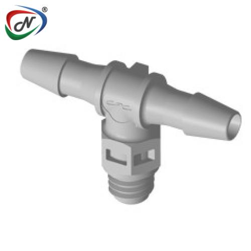CPC Quick Connect & Disconnect Solutions MT4 Tee Fitting, tapered 10-32 X 1/8 HB X 1/8 HB Natural Polypropylene NSSP007231