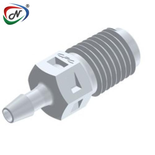 CPC Quick Connect & Disconnect Solutions N2S370 Straight Fitting, 1/16 NPT X 3/32 HB, Natural PVDF NSSP007247
