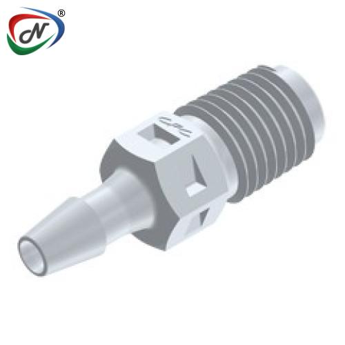CPC Quick Connect & Disconnect Solutions N2S470 Straight Fitting 1/16 NPT X 1/8 HB, Natural PVDF NSSP007250