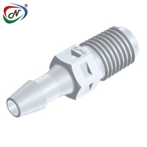 CPC Quick Connect & Disconnect Solutions N2S570 Straight Fitting, 1/16 NPT X 5/32 HB, Natural PVDF NSSP007254
