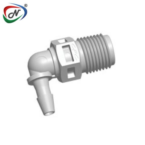 CPC Quick Connect & Disconnect Solutions N4E4 Elbow Fitting, 1/8 NPT X 1/8 HB, Natural Polypropylene NSSP007256
