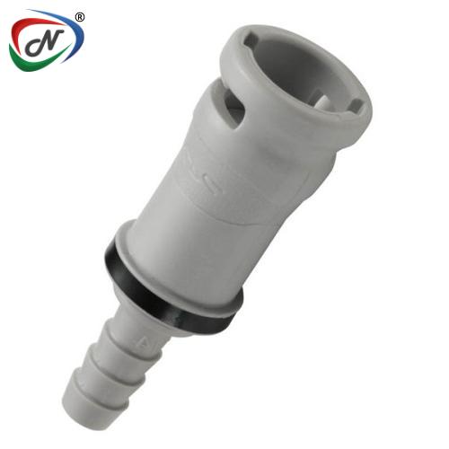 CPC Quick Connect & Disconnect Solutions NS2D170412V 1/4 Hose Barb Valved In-Line Molded Grey Polypro Cplng Body, EPR O-Ring,  FKM Seal NSSP007277
