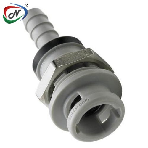 CPC Quick Connect & Disconnect Solutions NS2D160212V 1/8 Hose Barb Valved Panel Mount Mld Gry Polypro Cplng Body FKM Seal NSSP007283
