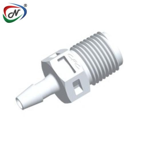 CPC Quick Connect & Disconnect Solutions N4S430 Straight Fitting, 1/8 NPT X 1/8 HB, White Nylon NSSP007303