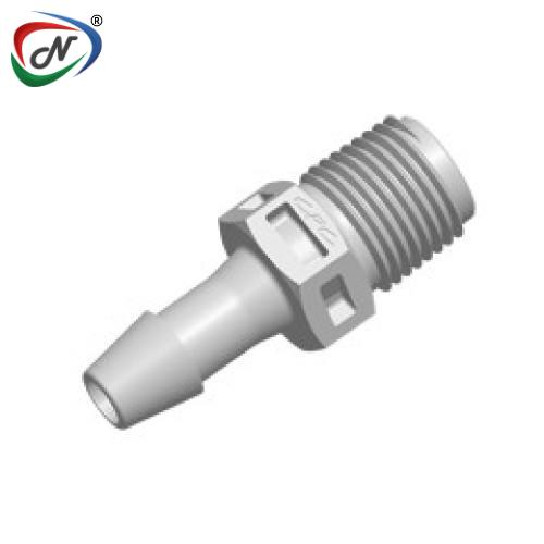 CPC Quick Connect & Disconnect Solutions N4S6 Straight Fitting, 1/8 NPT X 3/16 HB, Natural Polypropylene NSSP007313