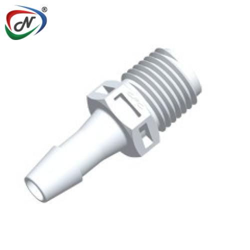 CPC Quick Connect & Disconnect Solutions N8S870 Straight Fitting, 1/4 NPT X 1/4 HB, Natural PVDF NSSP007318