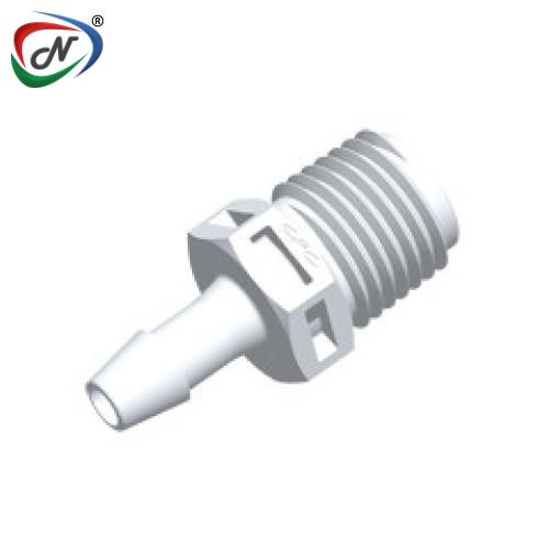 CPC Quick Connect & Disconnect Solutions N8S670 Straight Fitting, 1/4NPT X 5/32 HB, Natural PVDF NSSP007321