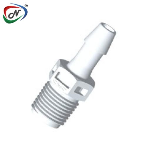 CPC Quick Connect & Disconnect Solutions N4S670 Straight Fitting, 1/8 NPT X 3/16 HB, Natural PVDF NSSP007327