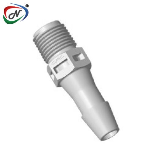 CPC Quick Connect & Disconnect Solutions N4S8 Straight Fitting, 1/8 NPT X 1/4 HB, Natural Polypropylene NSSP007328