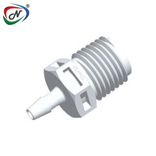CPC Quick Connect & Disconnect Solutions N8S470 Straight Fitting, 1/4 NPT X 1/8 HB, Natural PVDF NSSP007347
