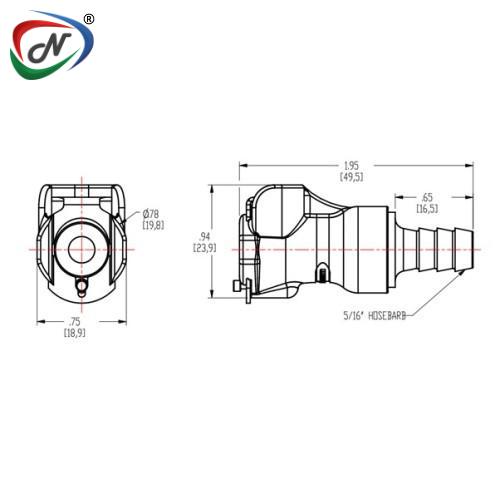 CPC Quick Connect & Disconnect Solutions 30200 5/16 Hose Barb Non-Valved In-Line Acetal Coupling Body (PLC17005 NSF) NSSP004341