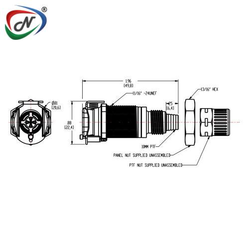 CPC Quick Connect & Disconnect Solutions PLCD120M10 10mm PTF Valved Panel Mount Acetal Coupling Body NSSP006865