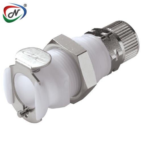 CPC Quick Connect & Disconnect Solutions PLCD120M8S 8mm PTF Valved Panel Mount Acetal Coupling Body Silicone Seal NSSP006863