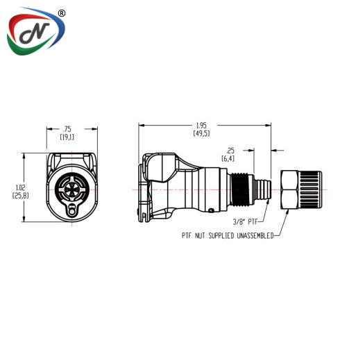 CPC Quick Connect & Disconnect Solutions PLCD1300612 3/8 PTF Valved In-Line Polypropylene Coupling Body NSSP006839