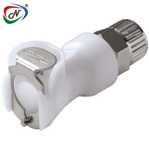 CPC Quick Connect & Disconnect Solutions PLCD13006NA 3/8 PTF Valved In-Line Acetal Coupling Body Nut Assembled NSSP006837
