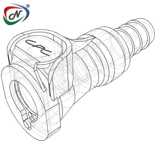 CPC Quick Connect & Disconnect Solutions PLCD1700612-3/8 Hose Barb Valved In-Line Polypropylene Coupling Body NSSP003322