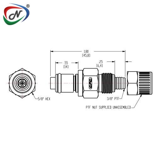 CPC Quick Connect & Disconnect Solutions PLCD2000612 3/8 PTF Valved In-Line Polypropylene Coupling Insert NSSP006770