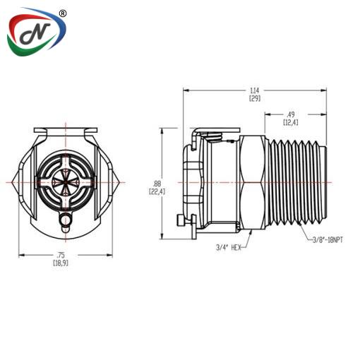 CPC Quick Connect & Disconnect Solutions PLCD20006V 3/8 PTF Valved In-Line Acetal Coupling Insert FKM Seal NSSP006758