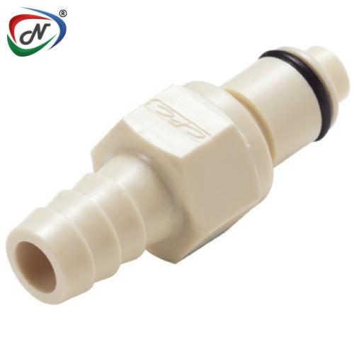 CPC Quick Connect & Disconnect Solutions PLCD2200612V 3/8 Hose Barb Valved In-Line Polypropylene Coupling Insert FKM Seal NSSP006725