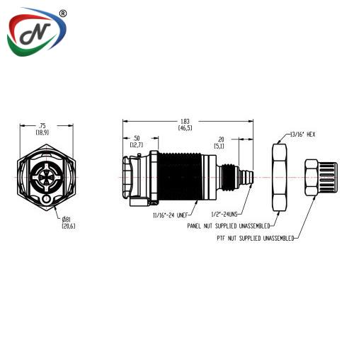 CPC Quick Connect & Disconnect Solutions PLMD12004 1/4 PTF Valved Multi-Mount Acetal Coupling Body NSSP006626