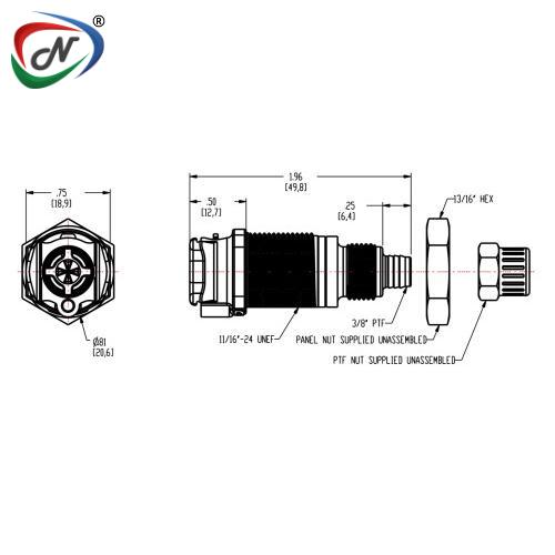 CPC Quick Connect & Disconnect Solutions PLMD12006 3/8 PTF Valved Multi-Mount Acetal Coupling Body NSSP006625