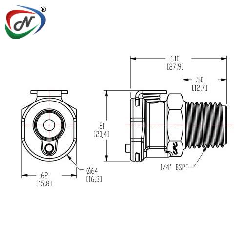 CPC Quick Connect & Disconnect Solutions PMC100412BSPT 1/4 MBSPT Non-Valved Polypropylene Coupling Body NSSP006600