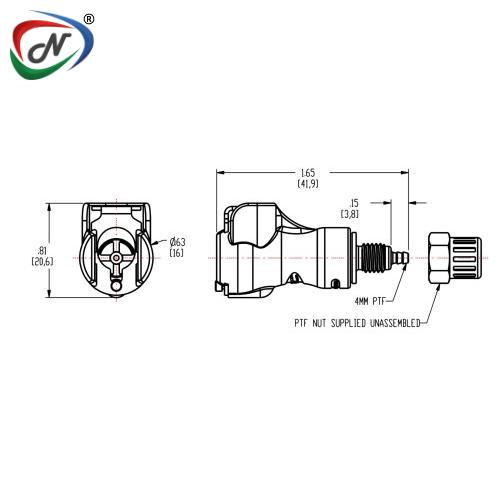CPC Quick Connect & Disconnect Solutions PMC13M42 4mm PTF Non-Valved In-Line Acetal Coupling Body NSSP006572