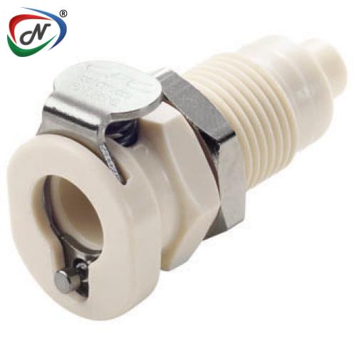 CPC Quick Connect & Disconnect Solutions PMC1601NA 1/16 Hose Barb Non-Valved Panel Mount Acetal Coupling Body Nut Assembled NSSP006570