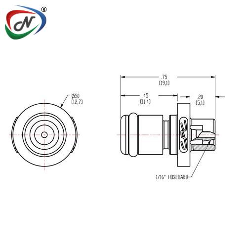 CPC Quick Connect & Disconnect Solutions PMC220112 1/16 Hose Barb Non-Valved In-Line Polypropylene Coupling Insert NSSP006467