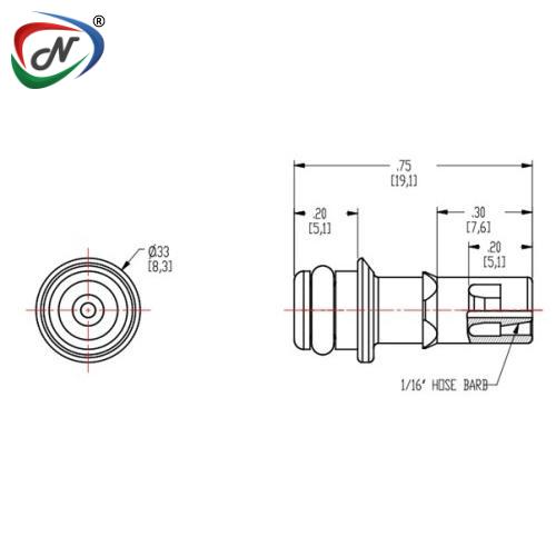 CPC Quick Connect & Disconnect Solutions TMF0112 1/16 HOSE BARB NON-VALVED FITTING INSERT NSSP004781