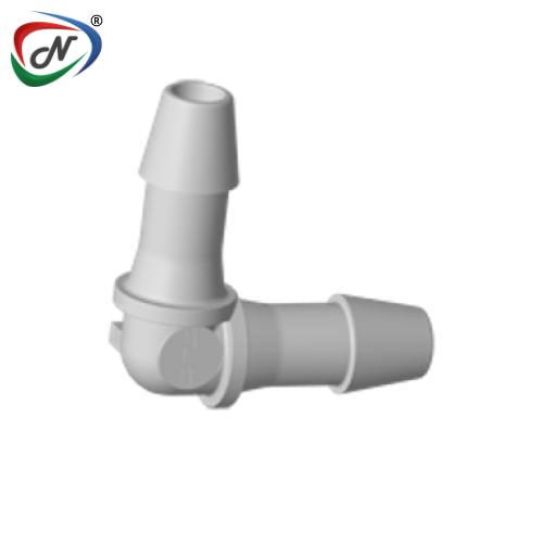 CPC Quick Connect & Disconnect Solutions HE6 Elbow Fitting, 3/16 HB X 3/16 HB, Natural Polypropylene NSSP005105
