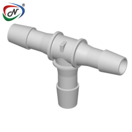 CPC Quick Connect & Disconnect Solutions HT12 Tee Fitting, 3/8 HB X 3/8 HB X 3/8 HB Natural Polypropylene NSSP005639