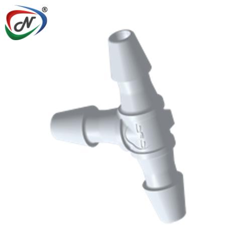 CPC Quick Connect & Disconnect Solutions HT270 Tee Fitting, 1/16 HB X 1/16 HB X 1/16 HB, Natural PVDF NSSP005647