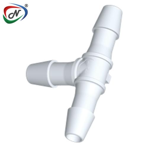 CPC Quick Connect & Disconnect Solutions HT370 Tee Fitting, 3/32 HB X 3/32 HB X 3/32 HB, Natural PVDF NSSP005652