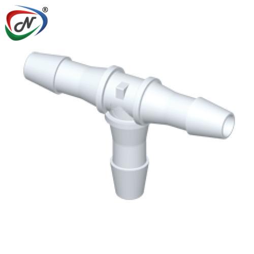 CPC Quick Connect & Disconnect Solutions HT870 Tee Fitting, 1/4 HB X 1/4 HB X 1/4 HB Natural PVDF NSSP005674