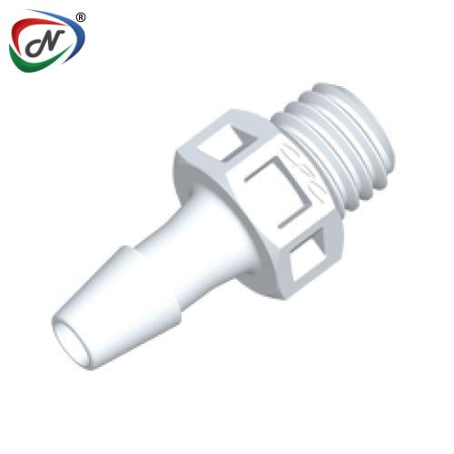 CPC Quick Connect & Disconnect Solutions KS470 Straight Fitting, 1/8 HB X 1/4-28 UNF Natural PVDF NSSP005766