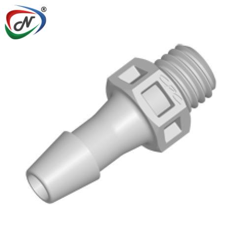 CPC Quick Connect & Disconnect Solutions KS5 Straight Fitting, 1/4-28 UNF X 5/32 HB Natural Polypropylene NSSP005767